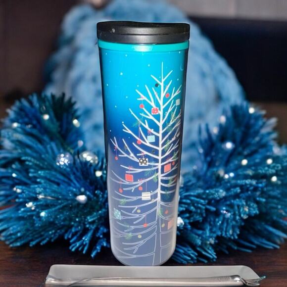 Starbucks Tumbler Christmas Tree Acrylic 16oz Holiday Swivel Holiday Tea Coffee - Picture 3 of 11